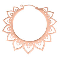 Creole a Cuore in Oro Rosa in acciaio chirurgico 316L su sfondo bianco