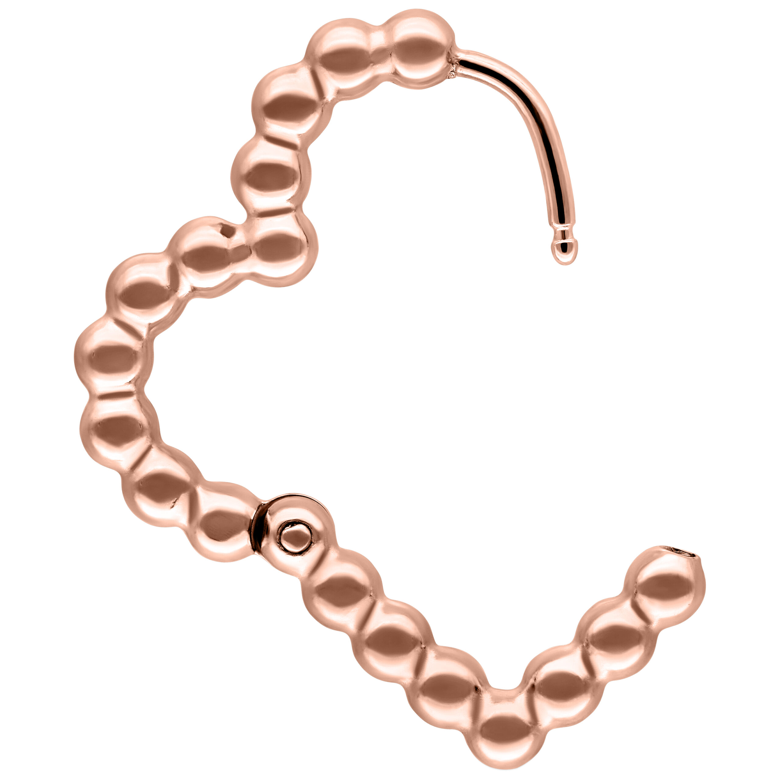 Orecchini Bubble a cuore in oro rosa su sfondo bianco