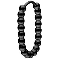 Orecchini a Cerchio Bubble Ovali Neri in Acciaio Chirurgico su sfondo bianco