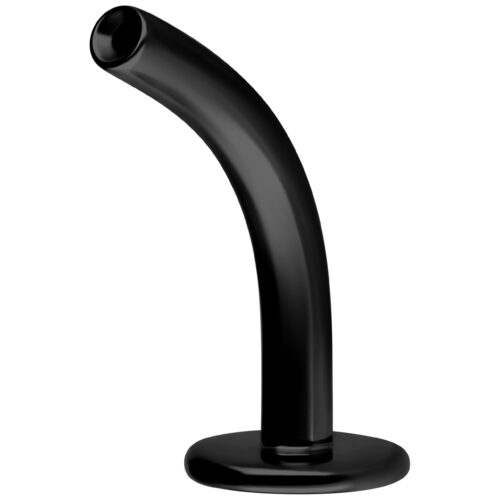 Labret Curvo in Titanio Nero Push Fit con spessore di 1,6 mm e lunghezza di 10,0 mm su sfondo bianco
