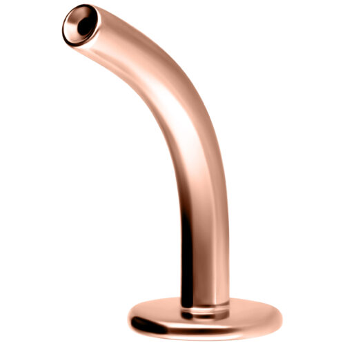 Titanio Curved Labret Push Fit oro rosa su sfondo bianco