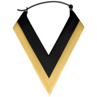 Orecchino Verena Venus in Oro/Nero Orecchino a forma di V in oro e nero in acciaio chirurgico