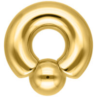 Anello Monster Screw In dorato con 12 mm di spessore e 19 mm di diametro interno su sfondo bianco