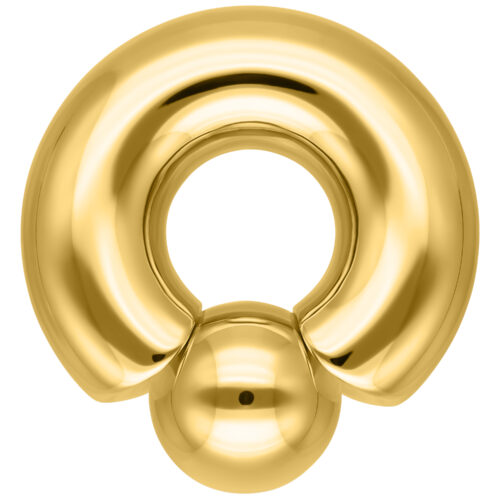 Anello Monster Screw In dorato con 12 mm di spessore e 19 mm di diametro interno su sfondo bianco
