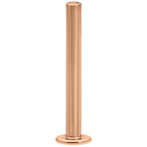 Labret Push-Fit in titanio rosé gold, 1,2 mm di spessore, 6,0 mm di lunghezza su sfondo bianco