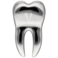 Peso per orecchio in forma di dente in acciaio chirurgico 316L con incisione V