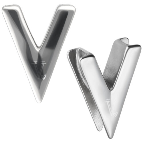 Verena Venus V Earsaddles in argento su sfondo bianco