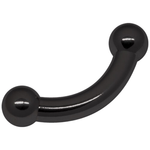 Piercing Prince Bananabell nero con spessore di 4mm e lunghezza di 12mm su sfondo bianco