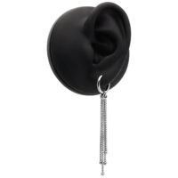 Orecchini a catena Venezia dorati su modello di orecchio nero