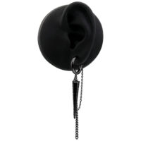 Orecchini a Triangolo Neri in Acciaio Chirurgico 316L con Catena