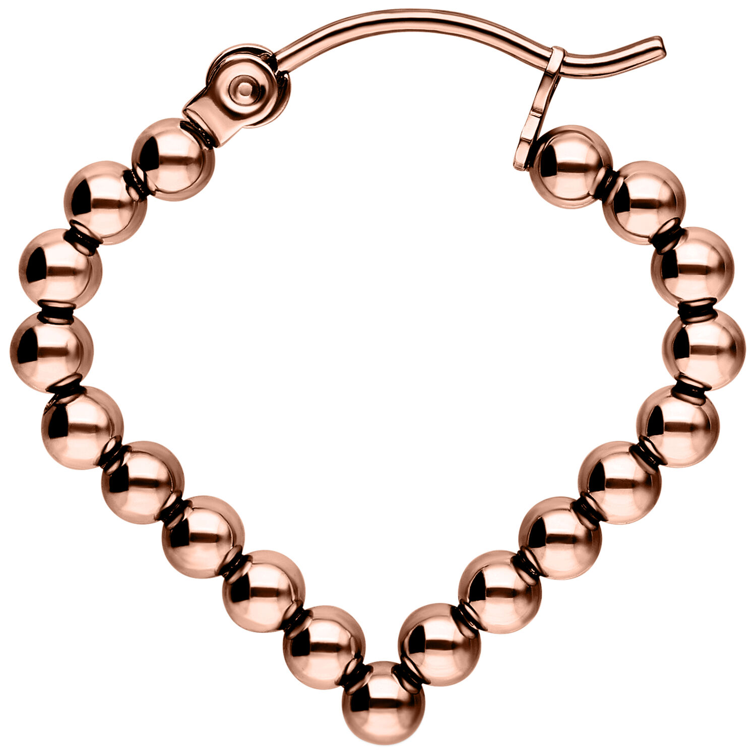 Hoop Bubble Polygon in oro rosa su sfondo bianco