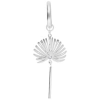 Orecchino in argento stile Petticoat con cristallo chiaro su sfondo bianco