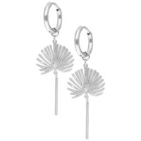 Orecchini Petticoat in acciaio inox argentato su sfondo bianco