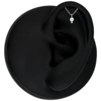 Orecchio in silicone nero con perla Helix in argento