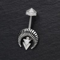 Barbell verticale Helix in argento con cristalli su sfondo nero