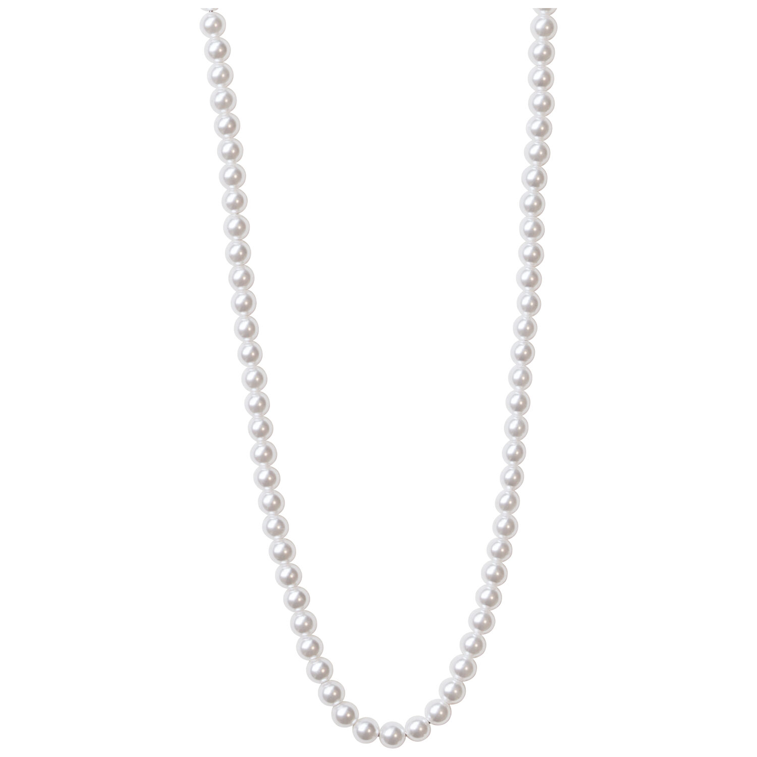 Collana di piccole perle sintetiche oro Collana di piccole perle sintetiche con metallo color oro su sfondo bianco