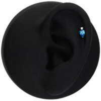 Attacco Push Fit color argento con cristallo turchese su sfondo nero