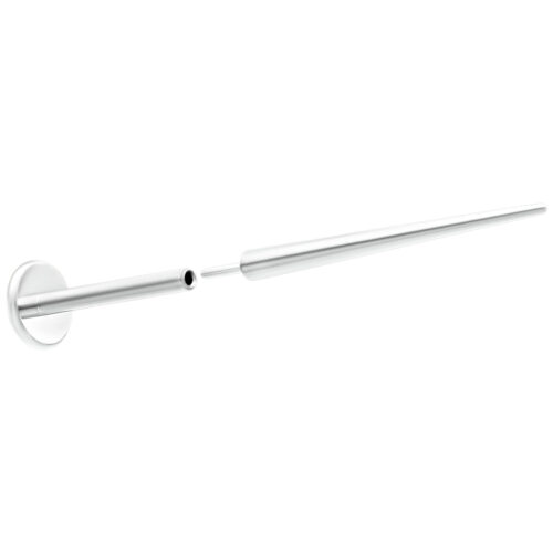 Spina di inserimento Push-Fit in titanio argento su sfondo bianco
