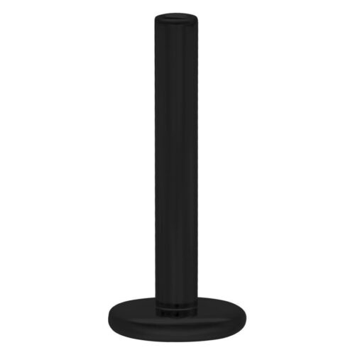 Labret in titanio nero con Push Fit, 1,0 mm di spessore, 5,0 mm di lunghezza su sfondo bianco