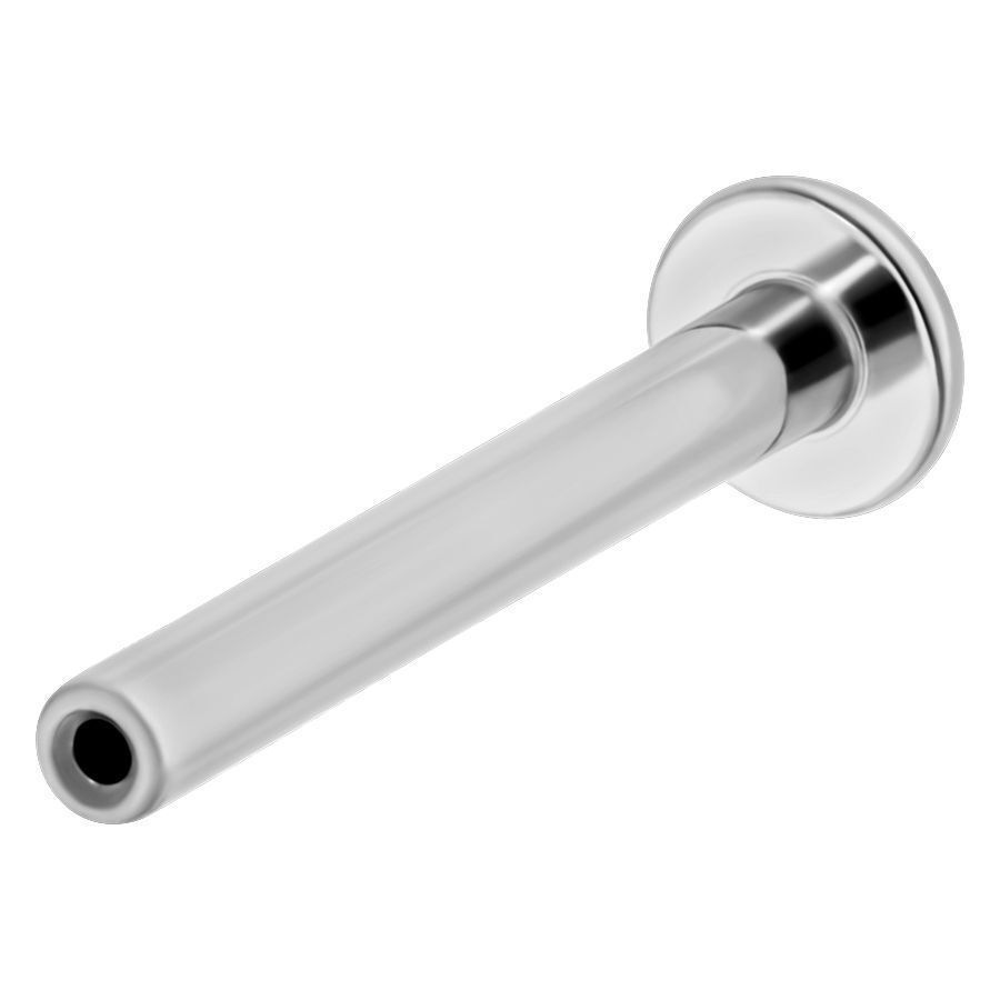 Labret in argento titanio, spessore 1,2 mm, lunghezza 5 mm su sfondo bianco