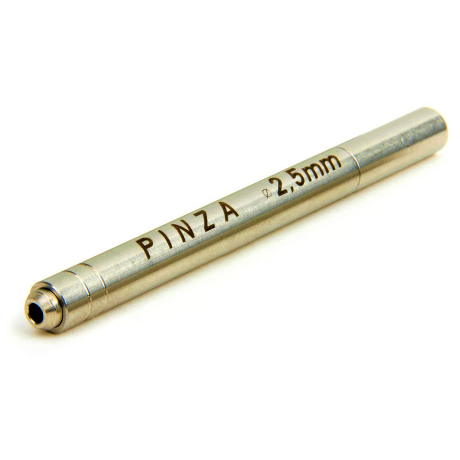 Porta sfera argento per sfere da 2,5 mm su sfondo bianco