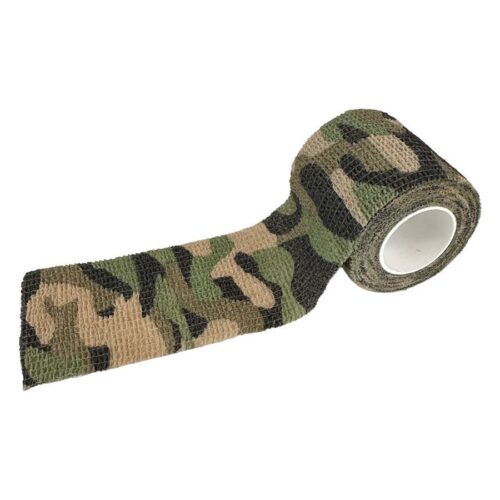 Fascia grip mimetica in verde scuro e marrone su sfondo bianco