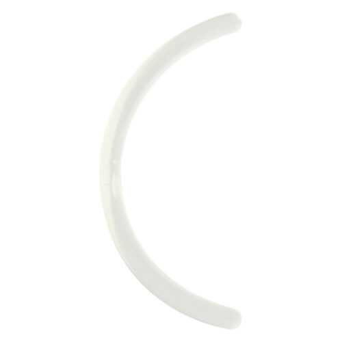 Barra piercing curva semi-trasparente su sfondo bianco