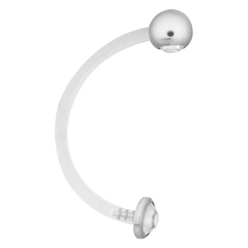 Banana ombelico con cristallo chiaro in Bioplast e acciaio