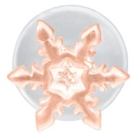 Labret fiocco di neve in oro rosa su sfondo bianco