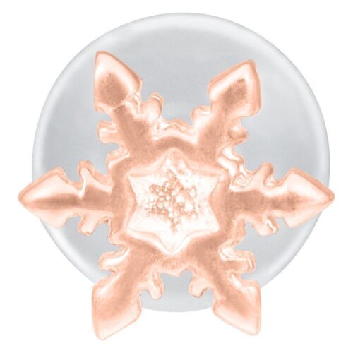Labret fiocco di neve in oro rosa su sfondo bianco