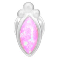 Labret in argento con opale rosa Push-Fit Labret in argento con opale sintetico rosa su sfondo bianco