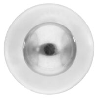 Labret push-fit con sfera argento su sfondo bianco