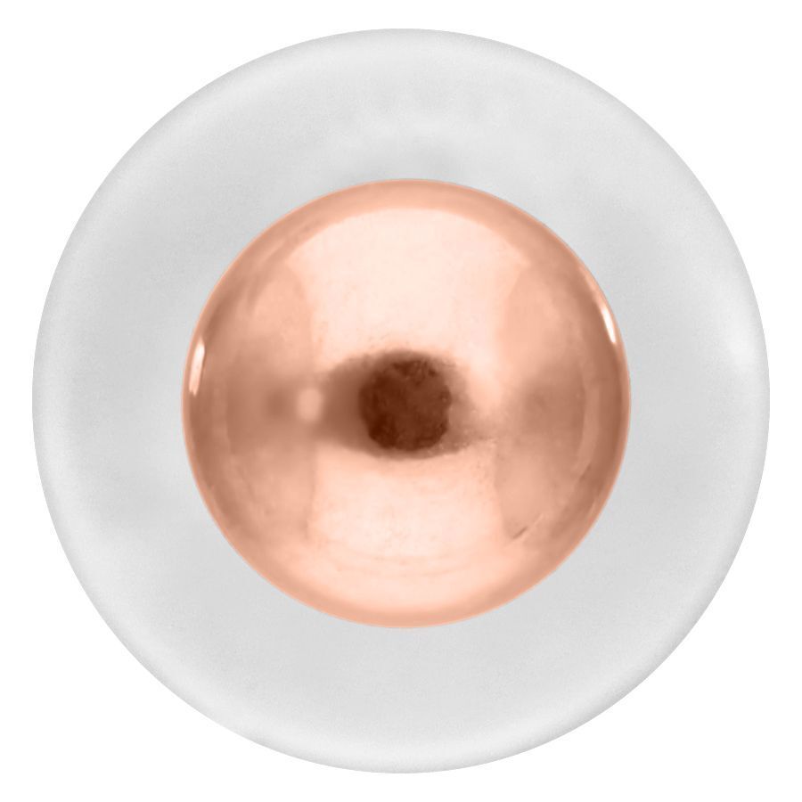 Ball Push-Fit Labret in oro rosa su sfondo bianco
