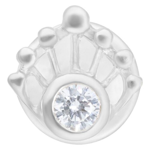 Labret Push-Fit Argento con cristallo chiaro, sfondo studio