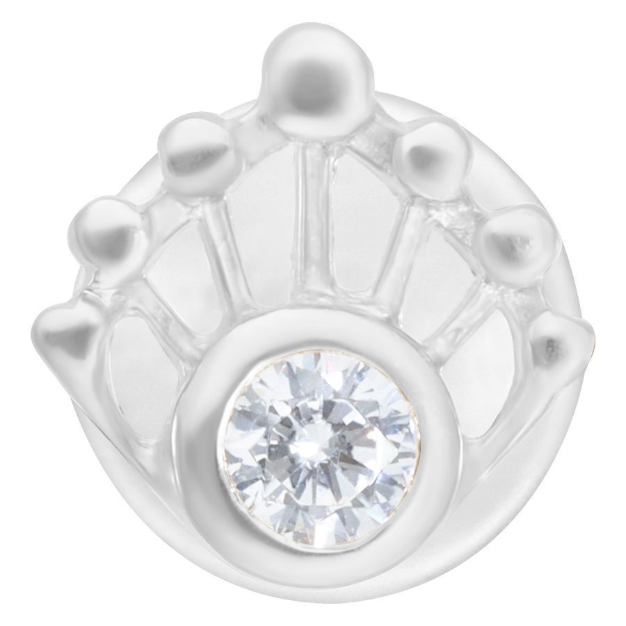 Labret Push-Fit Argento con cristallo chiaro, sfondo studio