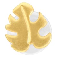 Labret a pressione Monstera dorato su sfondo bianco