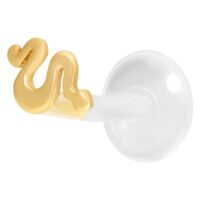 Labret Push-Fit Snake dorato su sfondo bianco
