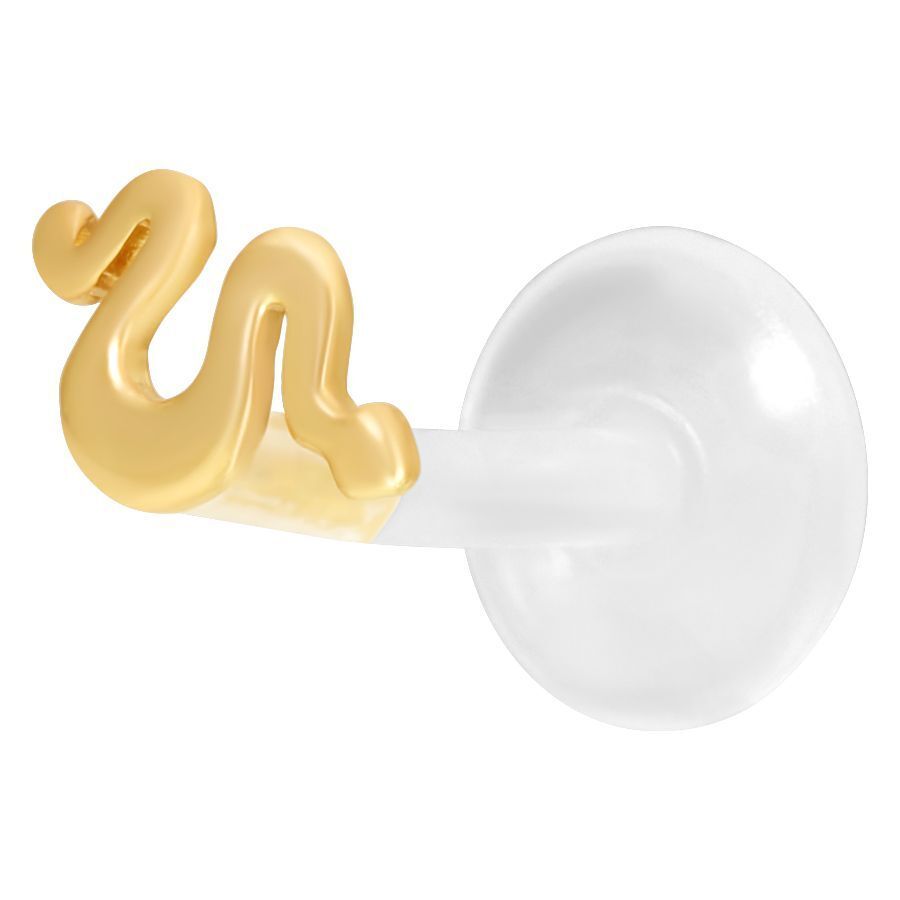 Labret Push-Fit Snake dorato su sfondo bianco