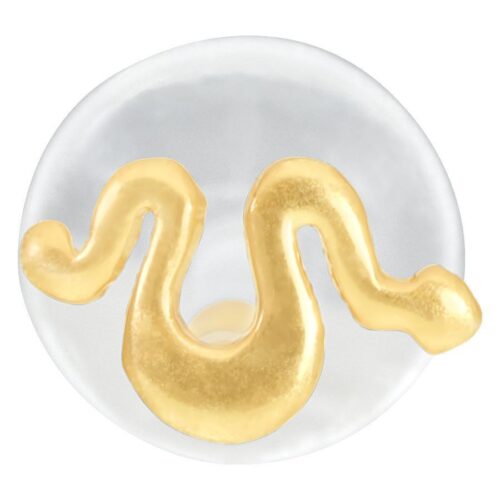 Labret con design di serpente dorato su sfondo bianco