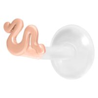 Labret Push-Fit Serpente in Oro Rosa su sfondo bianco