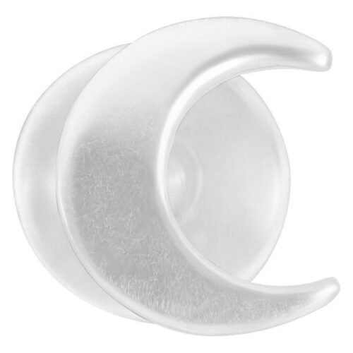 Labret Moon Push-Fit in argento di Bioplast su sfondo bianco