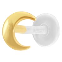 Labret Moon Push-Fit dorato su sfondo bianco