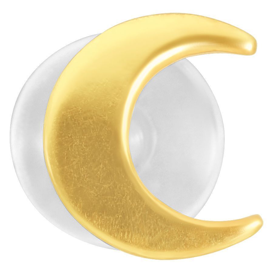 Labret dorato a forma di mezzaluna su sfondo bianco