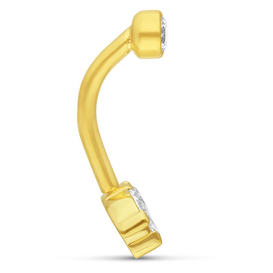 Microbananabell in oro 18K con cristallo Bananabell in oro 18K con cristallo chiaro su sfondo bianco