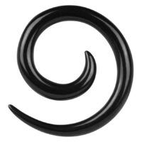 Spirale nera piercing acciaio chirurgico Spirale nera in acciaio chirurgico su sfondo bianco