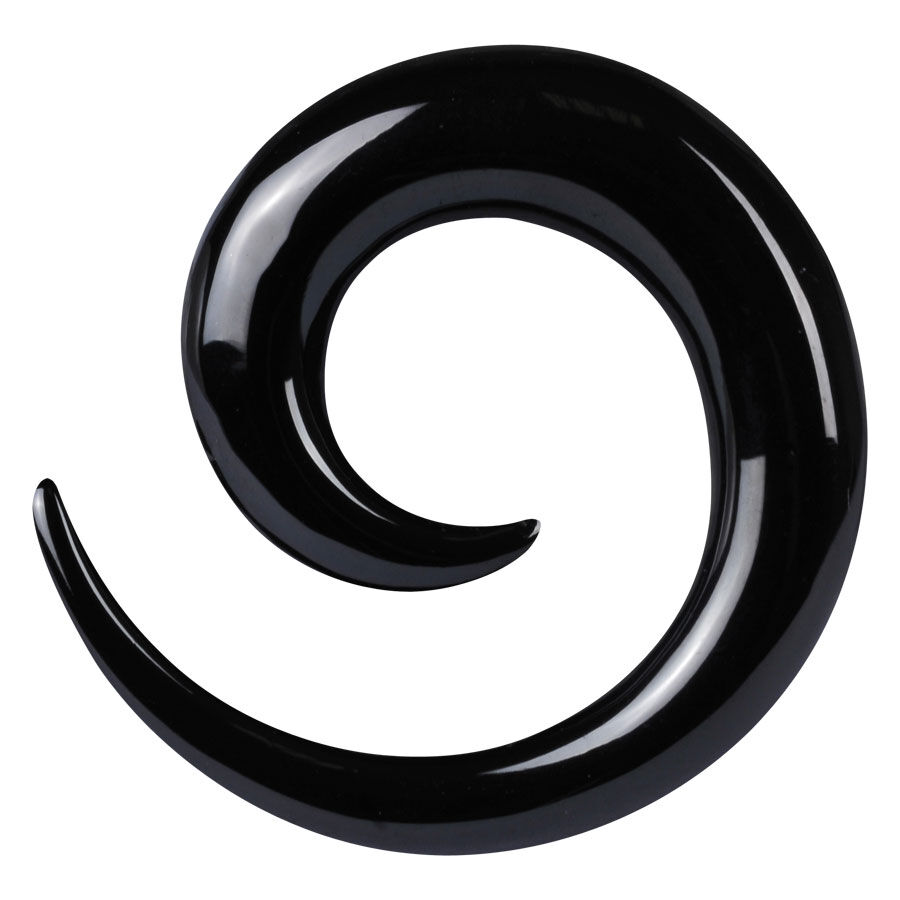 Spirale nera Steel Blackline® per orecchio Spirale piercing nera in acciaio chirurgico su sfondo bianco