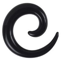 Spirale dilatatore in acrilico nero, 5,0 mm, su sfondo bianco