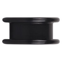 Tubo acrilico nero di forma rotonda su sfondo bianco