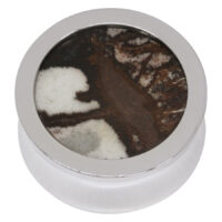 Plug in argento con pietra Outback Jasper Plug in argento in acciaio chirurgico con inserto rotondo in Outback Jasper.