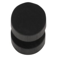 Finto plug rotondo in legno nero Finto plug rotondo in legno nero su sfondo bianco